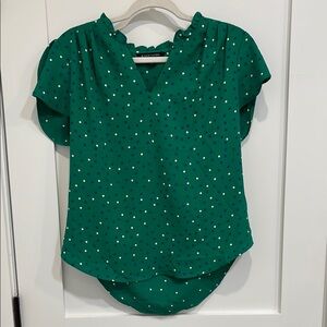 Polka Dot Tulip Sleeve Top